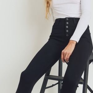 Just Black Denim Jeans - Skinny Jeans Button Fly